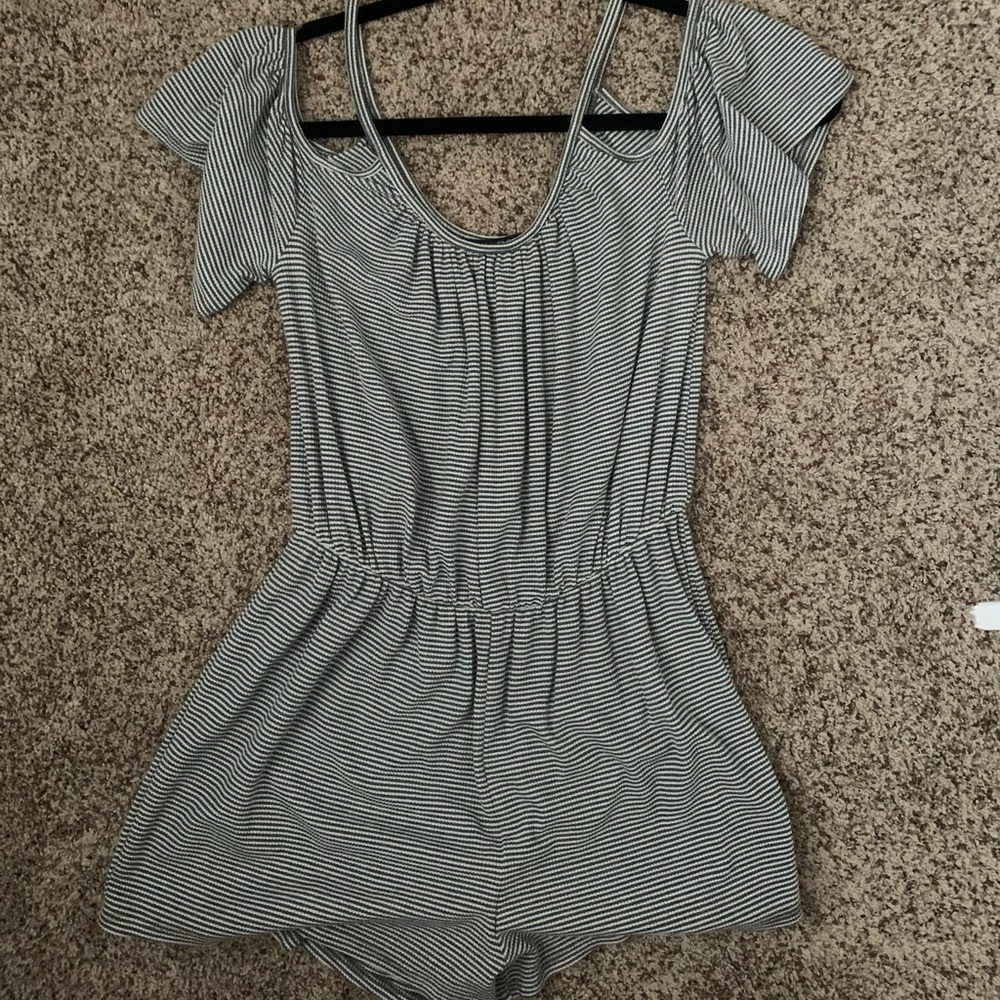 Striped Gray Romper.